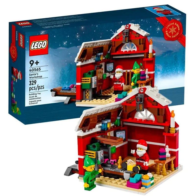 LEGO Oficina do Papai Noel Edição Limitada Minifiguras de Elfos Brinquedo Montável Um Transportador de Brinquedos Móvel Presente de Natal Ano Novo 40565