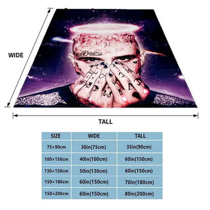 Satanic Cry Baby Lil Peep Flannel Blanket  , Soft Fluffy Warm Sofa Bed Throw Blanket More Size?fans warm gifts