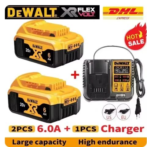 Bateria DEWALT 20V 6AH recarregável de íon de lítio carregador DCB118 Parafusadeira furadeira elétrica sem escovas DCD805 ferramenta elétrica