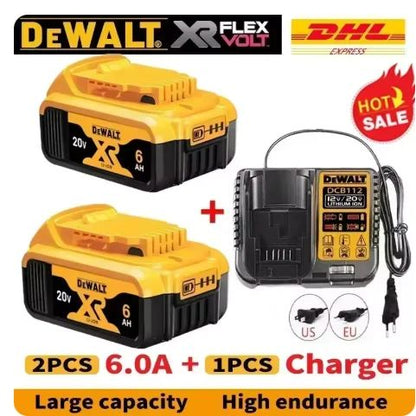 Bateria DEWALT 20V 6AH recarregável de íon de lítio carregador DCB118 Parafusadeira furadeira elétrica sem escovas DCD805 ferramenta elétrica