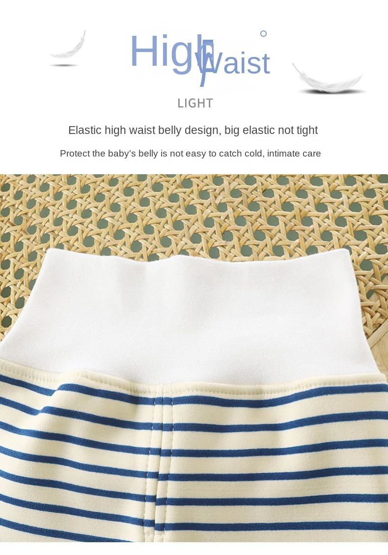 Newborn Infant Pants Thicken Keep Warm in Winter Baby Clothes Bebe Boy Girl Striped Leggings Kids Unisex Trousers