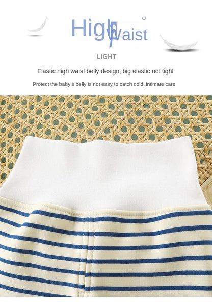 Newborn Infant Pants Thicken Keep Warm in Winter Baby Clothes Bebe Boy Girl Striped Leggings Kids Unisex Trousers