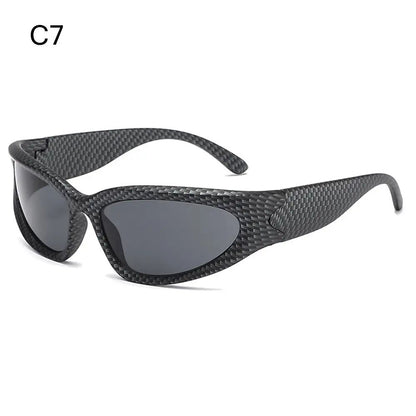 New Y2K Rimless Punk Sunglasses Goggle Women Men Luxury Brand Wrap Around Sun Glasses Five Star Eyewear Sports One Piece Shades