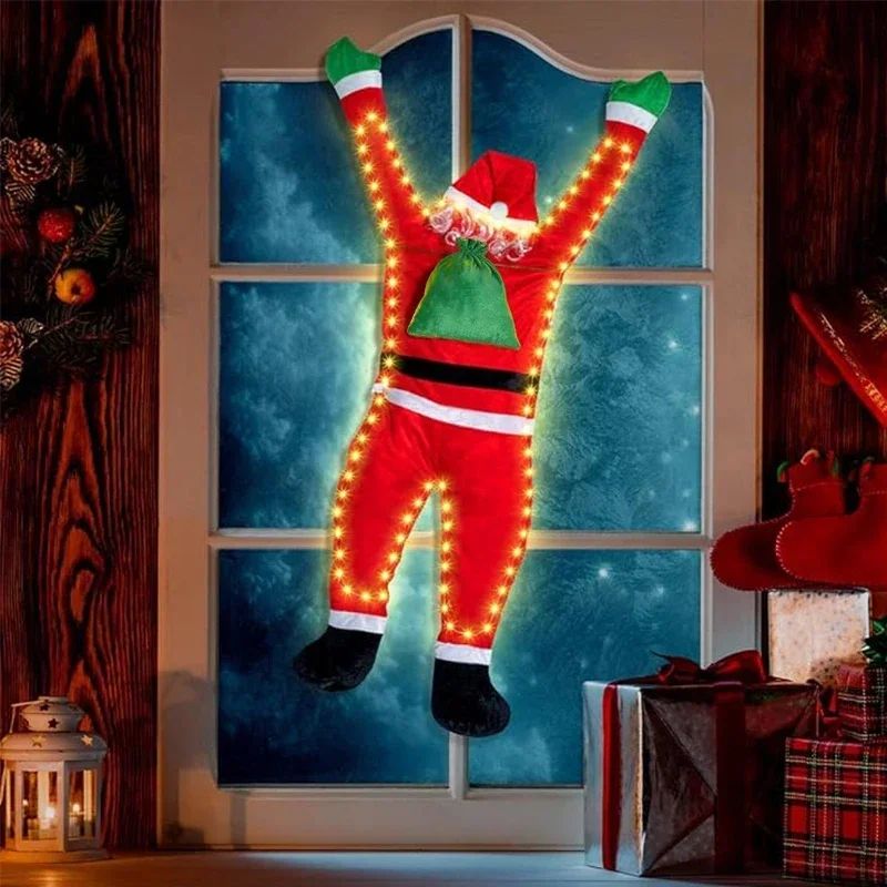 Santa Claus Climbing Wall Climb the wall/climb the window/climb the car/climb the door roof balcony garden Christmas outfit