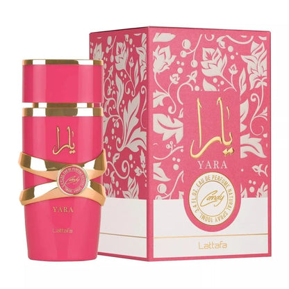 Lattafa Yara Candy Eau de Parfum EDP Spray para Mulheres 3.4 oz/100 ml Rosa Yara, Yara Moi, Yara Tous, Yara Candy, Asad, Asad Zanzibar