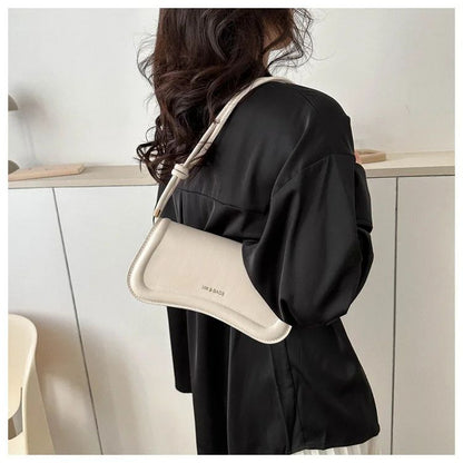 Ladies Shoulder Crossbody Bags PU Leather Women Underarm Bags Solid Color Small Top-handle Bags Purse Female Daily Handbags