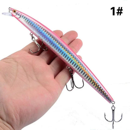 16 Cores 18cm 24g Isca Artificial Minnow Laser Crankbait Dura Plástico Grande Isca Falsa para Pesca Marítima