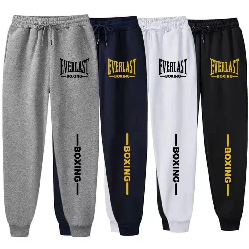 2025 Autumn Winter EVERLAST Printed Running Pants Men Women Outdoor Sports Fitness Pants Jogging Fleece Casual Sports Pants