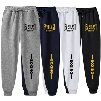 2025 Autumn Winter EVERLAST Printed Running Pants Men Women Outdoor Sports Fitness Pants Jogging Fleece Casual Sports Pants