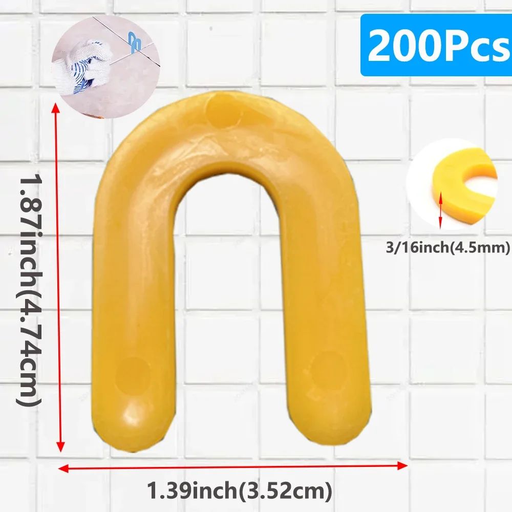 100/200 Peças Espaçadores Cerâmicos Reutilizáveis em U Clips Niveladores de Azulejos Cunhas para Fixação de Frestas de Azulejos de Chão e Parede Ferramentas de Construção