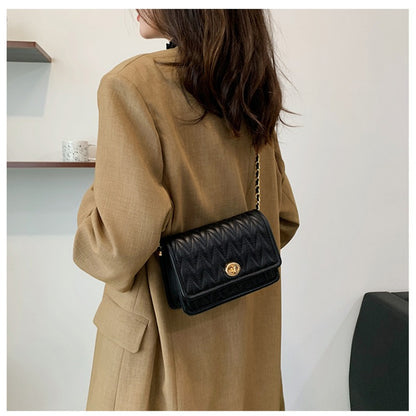 New Fashion Women's Shoulder Bag Simple Chain Texture Small Square Bag Light Luxury Party Crossbody Bag Purses and Handbags
