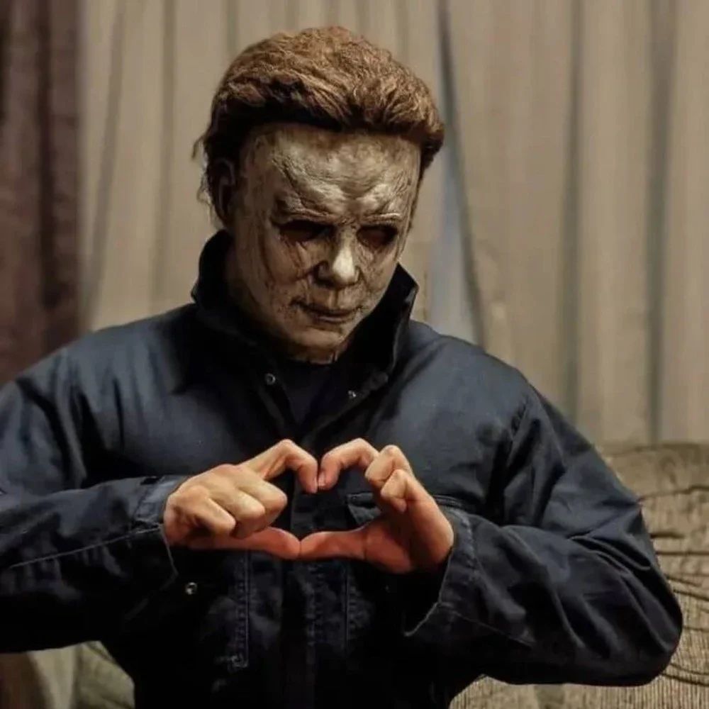 Halloween Michael Myers Mask Scary Killer Full Head Mask Creepy Fire Burn Scar Latex F