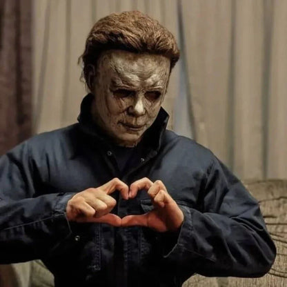 Halloween Michael Myers Mask Scary Killer Full Head Mask Creepy Fire Burn Scar Latex F
