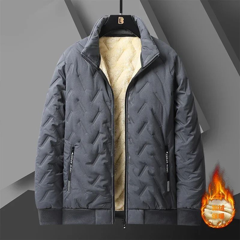 Winter Thickened Fleece Jackets for Men Windproof Snow Coats Men's Outerwear Cropped Woolen Parka Coat Autumn Warm Bomber Jacket