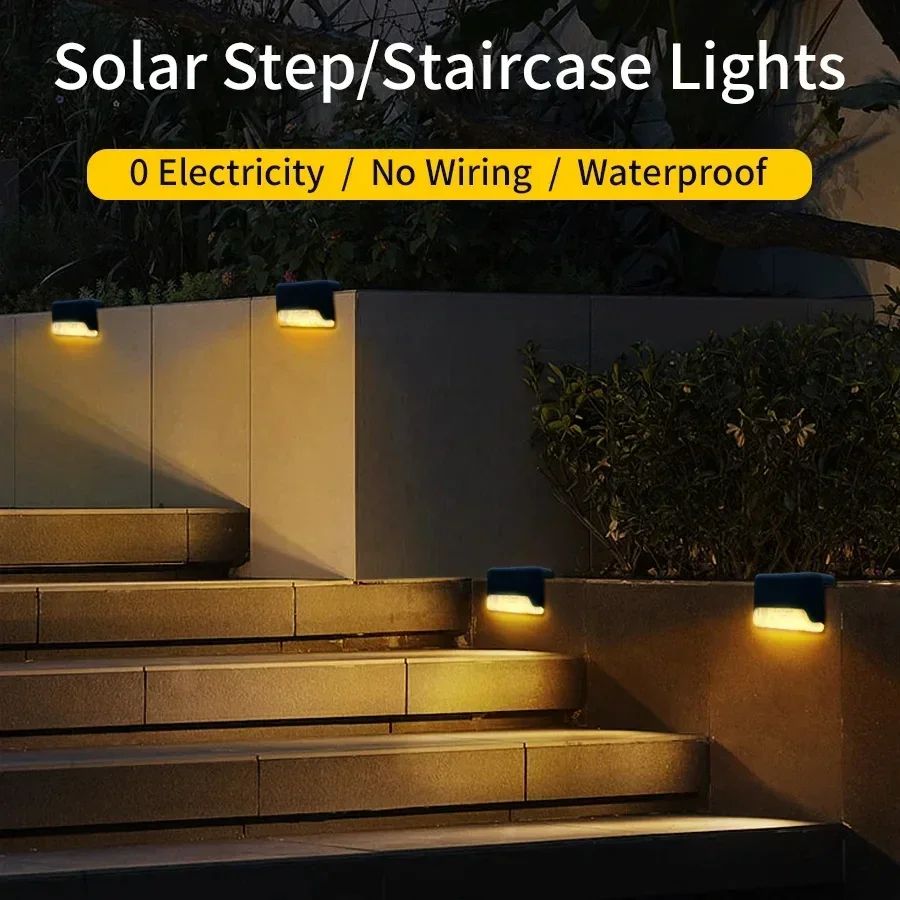 1-8Pack Solar Deck Lights Outdoor Waterproof Solar LED Lights Garden Decor Sunlight for Stairs Railing Yard Pathway Lighting