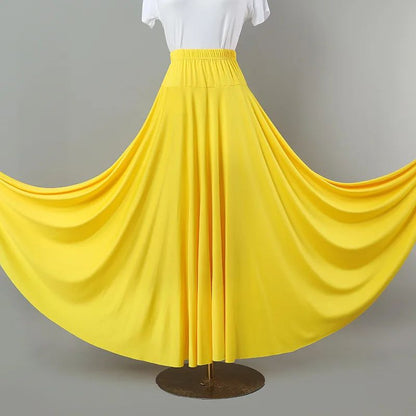 Plus Size Elegant Plus Size Women's Long Dress For Dancing And Commuting Stylish Square Dance Skirt With Wide Hemline For Soc...