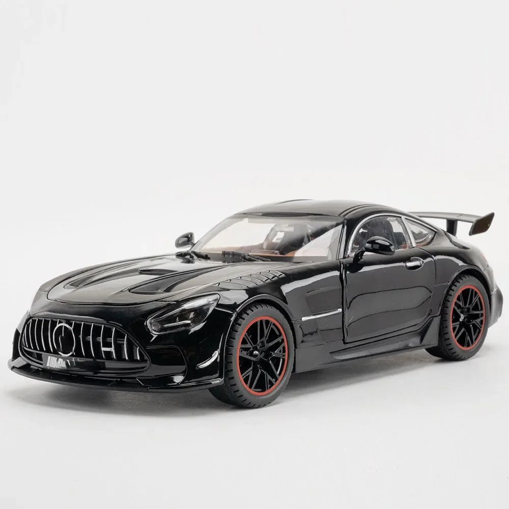 Miniatura de Carro Benz AMG GT-R Escala 1:18, Modelo de Brinquedo em Liga Fundida, Supercarros com Portas que Abrem, Luz e Som, Veículo com Fricção para Meninos, Presentes de Aniversário
