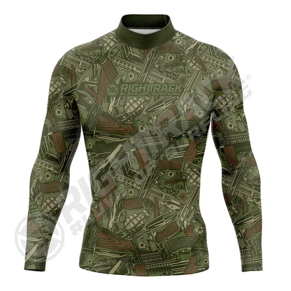 Hot Men's Surfing Shirt Flowers Camo Lycra Rashguard RIGHTTRACK Surf Sportswear Beach UV Swimwear UPF50 Clothes