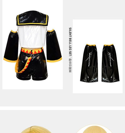 Just Saiyan2025  Kagaminee Rin/Len Cosplay with Ears Collab Series: Kagaminee Rin Len Cosplay Top Shorts Costumes Cosplay Outfit