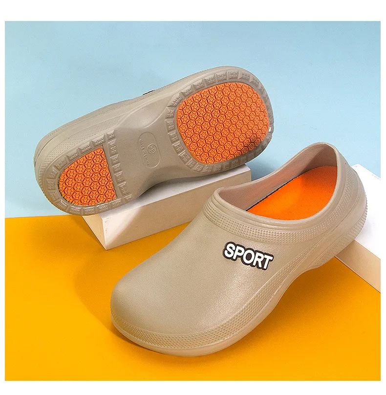 2025 New Kitchen Shoes Non-Slip Oil-Resistant Chef Rain Shoes Restaurant Food Work Shoes Comfortable EVA Material for Men