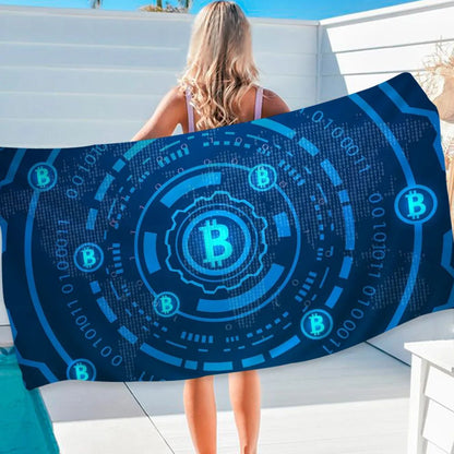 Bitcoin Evolution Of Money Beach Towel Cartoon Cute Summer Kids Large Bath Pool Beach Towel Microfiber Absorbent