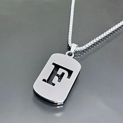 Colares de pingente de aço inoxidável com letra inicial A-Z da moda punk para homens e mulheres, atacado, joias, colar, joias góticas
