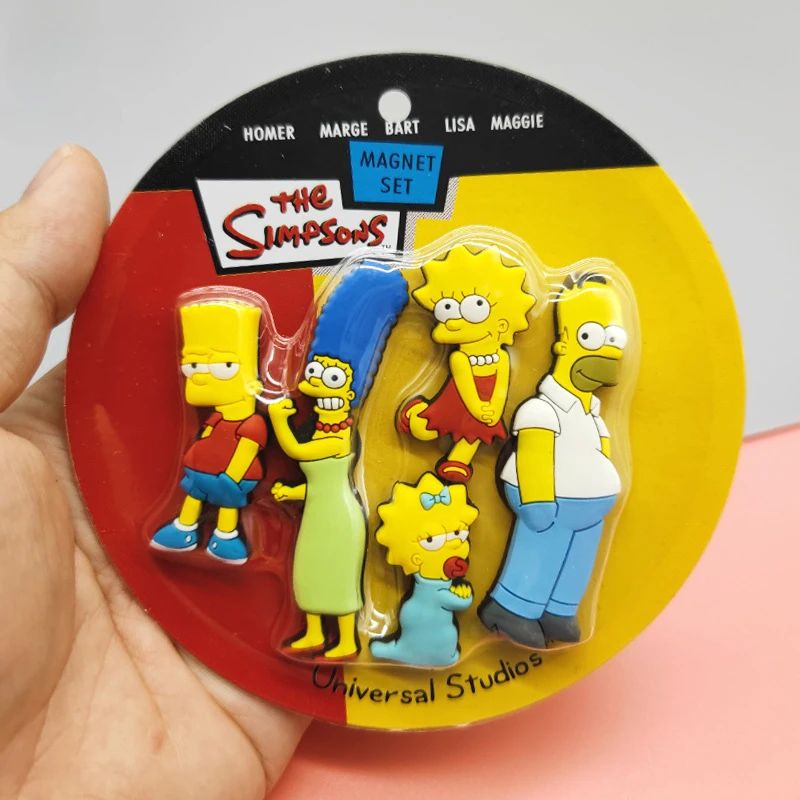 5pçs Anime Os Simpsons Ímãs de Geladeira Homer Bart PVC Ímã de Geladeira Adesivo Magnético de Caixa de Papelaria Infantil DIY Decoração Presente