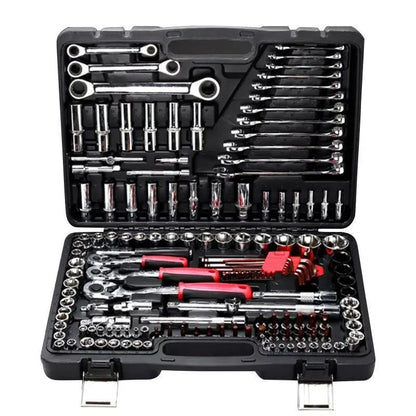 Jogo de Caixa de Ferramentas para Moto Chave Catraca Rápida 150/46pçs Jogo de Soquetes Bits Caixa de Ferramentas de Grau Industrial Ferramentas de Reparação Automotiva Manutenção de Carros