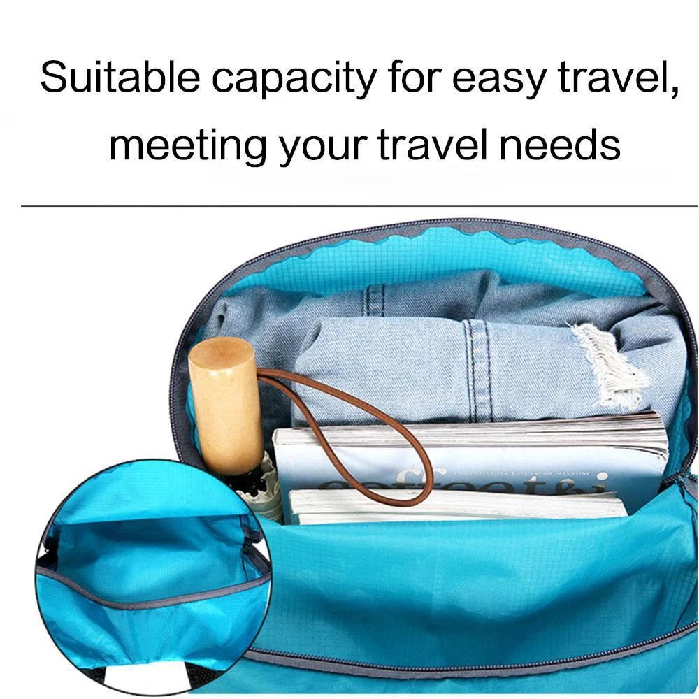 Mochila Esportiva Dobrável Impermeável Ultrafina Portátil Leve para Viagem, Adequada para Camping, Corrida, Fitness