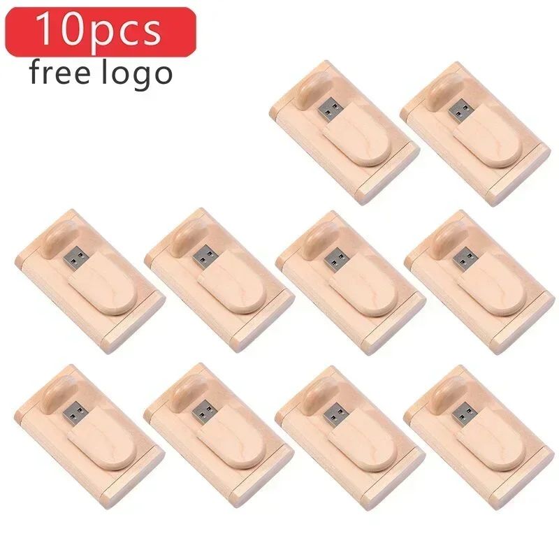 JASTER 10 unidades/lote (LOGOTIPO personalizável) Pen Drive USB 2.0 de Madeira 4GB 8GB 16GB 32GB 64GB 128GB Memory Stick Presente de Casamento