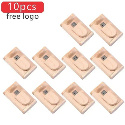 JASTER 10 unidades/lote (LOGOTIPO personalizável) Pen Drive USB 2.0 de Madeira 4GB 8GB 16GB 32GB 64GB 128GB Memory Stick Presente de Casamento
