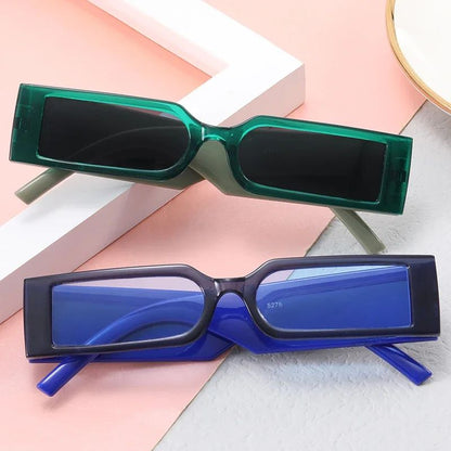 Óculos de Sol Retangulares de Luxo Masculinos Hip Hop Vintage Designer Shades Pretos Pequenos Personalidade UV400