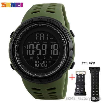 SKMEI 1251 Digital Watch for Men Waterproof Sports Electronic Countdown Mens Wristwatches Military Date Clock 1560 reloj hombre