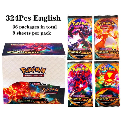 324 pçs/caixa Pokémon TCG: Sol e Lua, Escuridão Incendiada, 36 Pacotes, Caixa de Booster, Jogo de Cartas Pokémon, Brinquedos Colecionáveis, Jogo de Tabuleiro Prismático