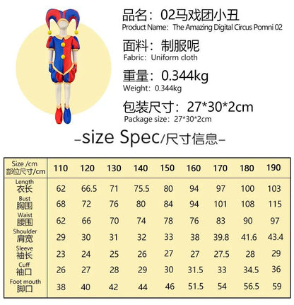 The Amazing Digital Freak Circus Pomni Cosplay Costume Kids Adults Caine Kinger Jumpsuit Tight Fitting Outfit Halloween Costumes
