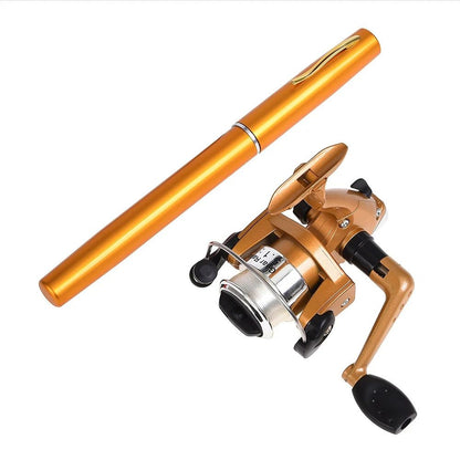1set Pen Fishing Rod Spinning Wheel Fishing Wheel Portable Pocket Ice Fishing Rod Sea Rod  Gear Telescopic  canne a peche