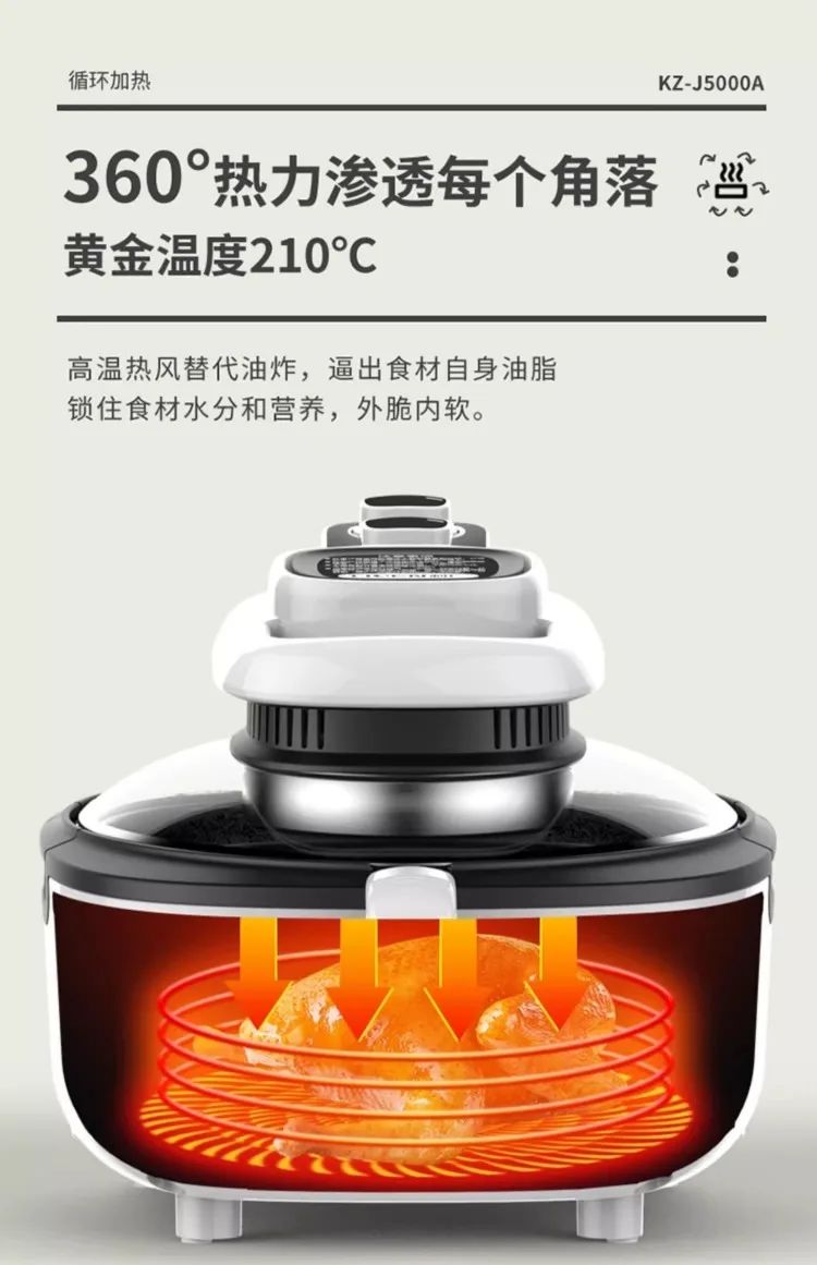 220V Automatic Double-Layer Electric Air Fryer Hot Pot Non-Stick Home Use Large Capacity Potatoes Fryer