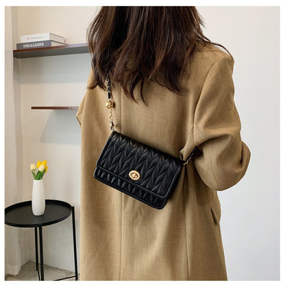 New Fashion Women's Shoulder Bag Simple Chain Texture Small Square Bag Light Luxury Party Crossbody Bag Purses and Handbags