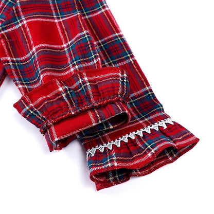 2025 Christmas Pyjamas Sets Kids Girls Boys Loungewear baby Pajamas Matching Family Pjs Winter Baby Soft Velvet Plaid Dress