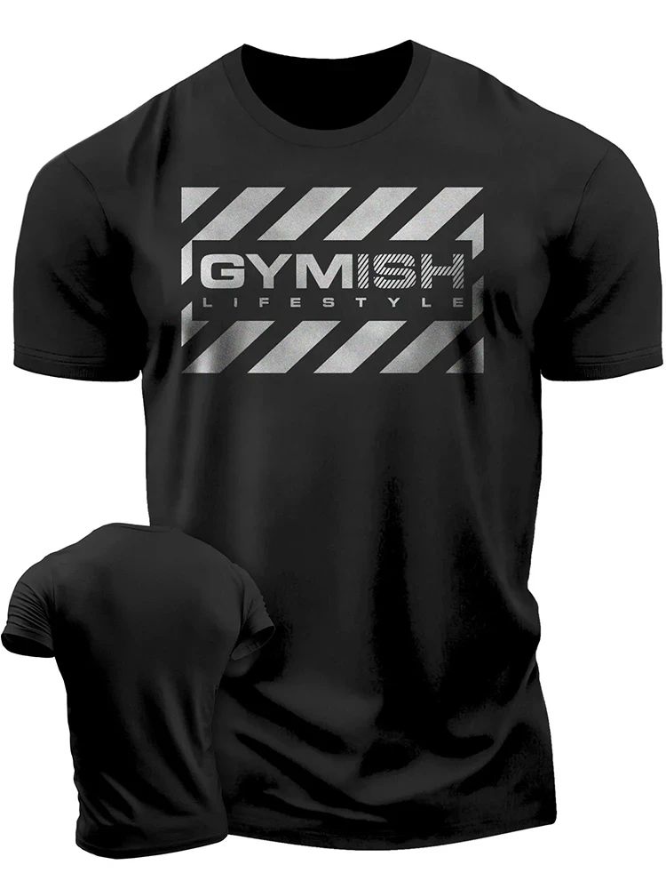 3D Printed Workout Men's T-Shirt  For Comprehensive Exercise Funny Gym T-Shirt Men's Short Sleeves Muscle Man Tough Guy T-Shirt