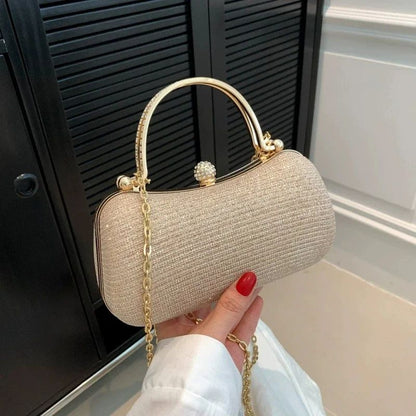 Shiny Mini Evening Bag, Rhinestone Chain Purse, Luxury Glitter Banquet Handbag, Perfect For Party, Wedding, Prom, Dinner/Banquet