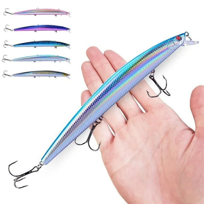 16 Cores 18cm 24g Isca Artificial Minnow Laser Crankbait Dura Plástico Grande Isca Falsa para Pesca Marítima