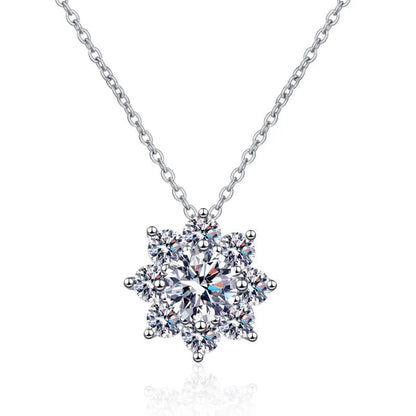 WOMEN Valentine's Day Platinum PT950 Wedding Necklaces 1/2CT VVS1 D Color Moissanite Diamond Pendant Girlfriend Birthday Gift