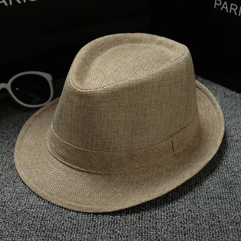 Fashionable Elegant Vintage Unisex Classic Summer Hat with Brim for Men and Women in Black, White, Red, Panama Top Jazz Beach Fe