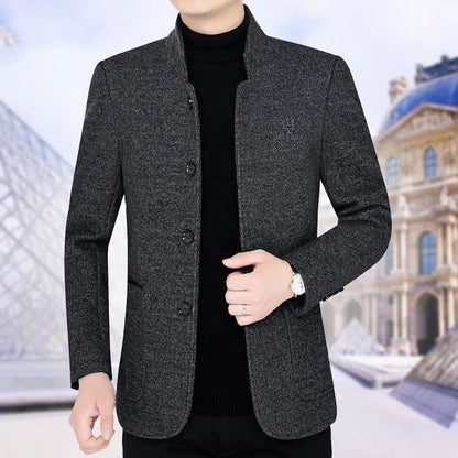 New Men Business Casual Woolen Blazers Jackets Woolen Blends Male Autumn Slim Fit Blazers Coats Mens Clothing
