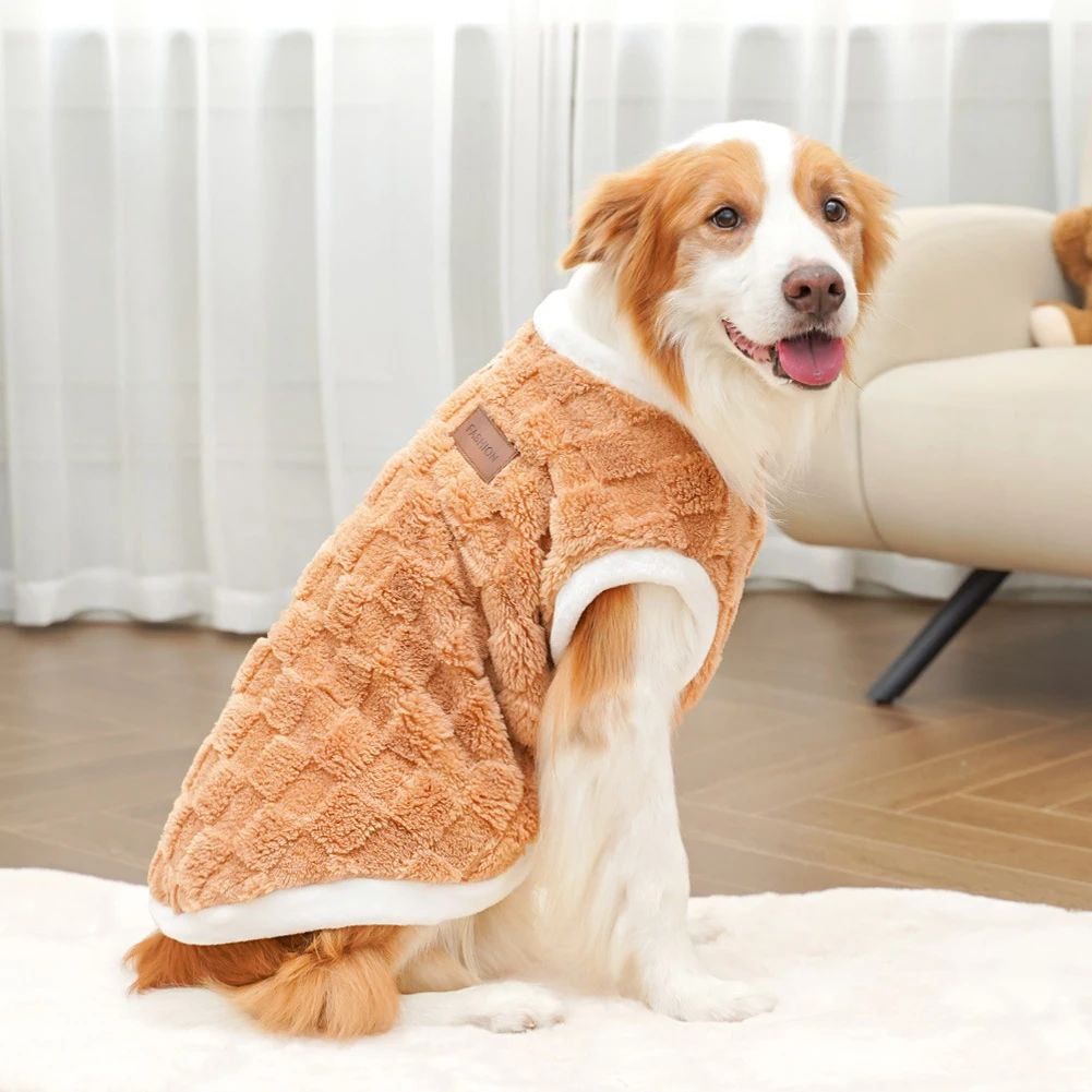 1.5-25kg Flannel Roupa para Cães Inverno Quente Suéter Roupa para Pets Golden Retriever Casacos para Cães Moletom Pets Filhote Pulôver Colete