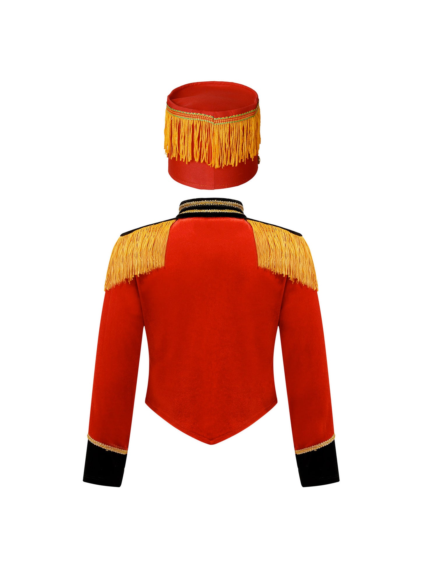 Girls Boys Marching Band Costume Outfits Circus Ringmaster Jacket Coat Team Performance Drummer Drum Major Uniform with Hat Sets