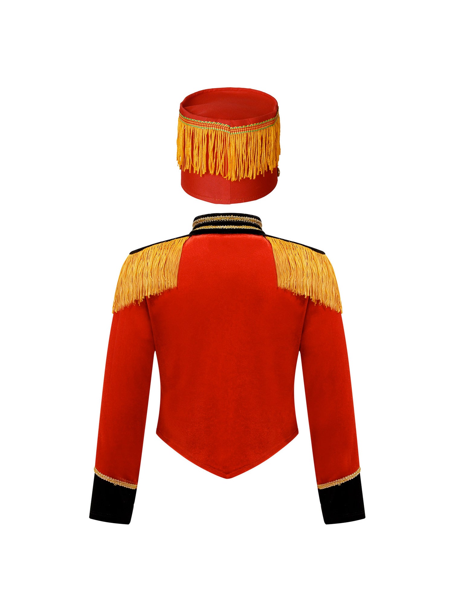 Girls Boys Marching Band Costume Outfits Circus Ringmaster Jacket Coat Team Performance Drummer Drum Major Uniform with Hat Sets