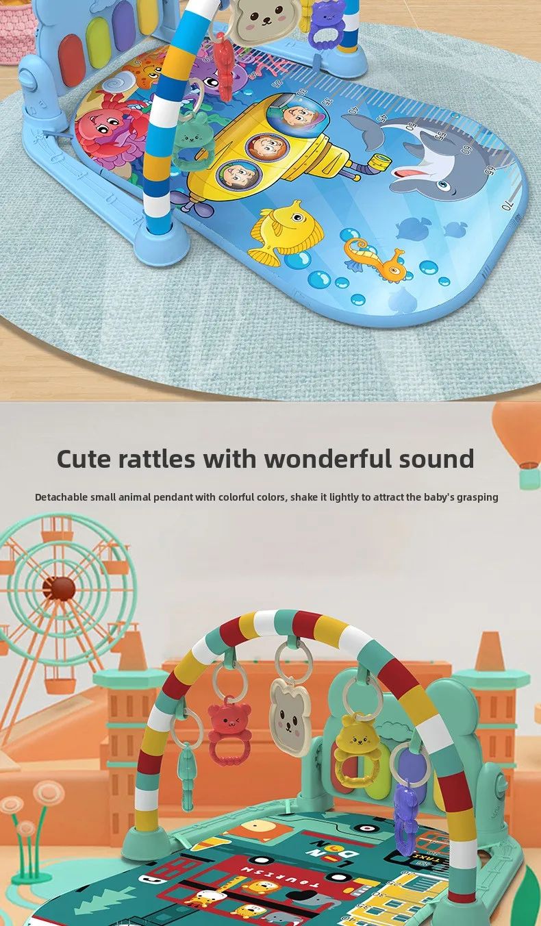 Ginásio de Atividades Musical para Bebês, Tapete de Piano para Engatinhar, Brinquedos, Cobertor de Atividades para Recém-Nascidos, Almofada de Jogo com Pedais, Educação Infantil, Presentes de 0 a 36 Meses