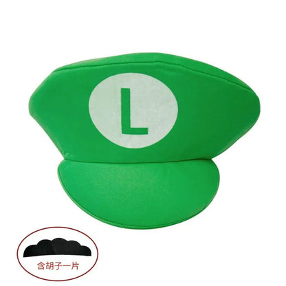 Super Marios Bros Cosplay Cartoon Hats With Moustache Halloween kids Hats Costumes Anime Figure party funny accessories